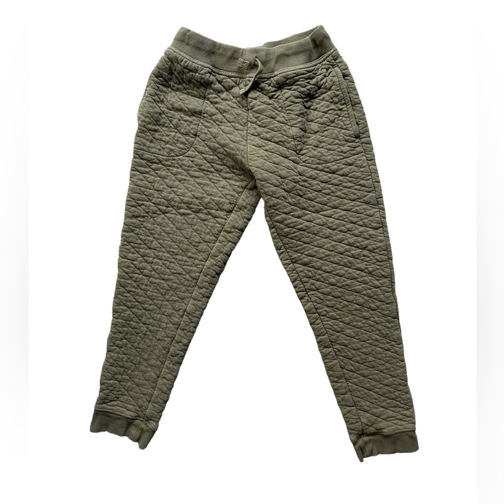 EUC- Hanna Andersson, quilted joggers, olive, size 12.